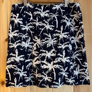 Lulu-B Navy and White Palm-Print Skort